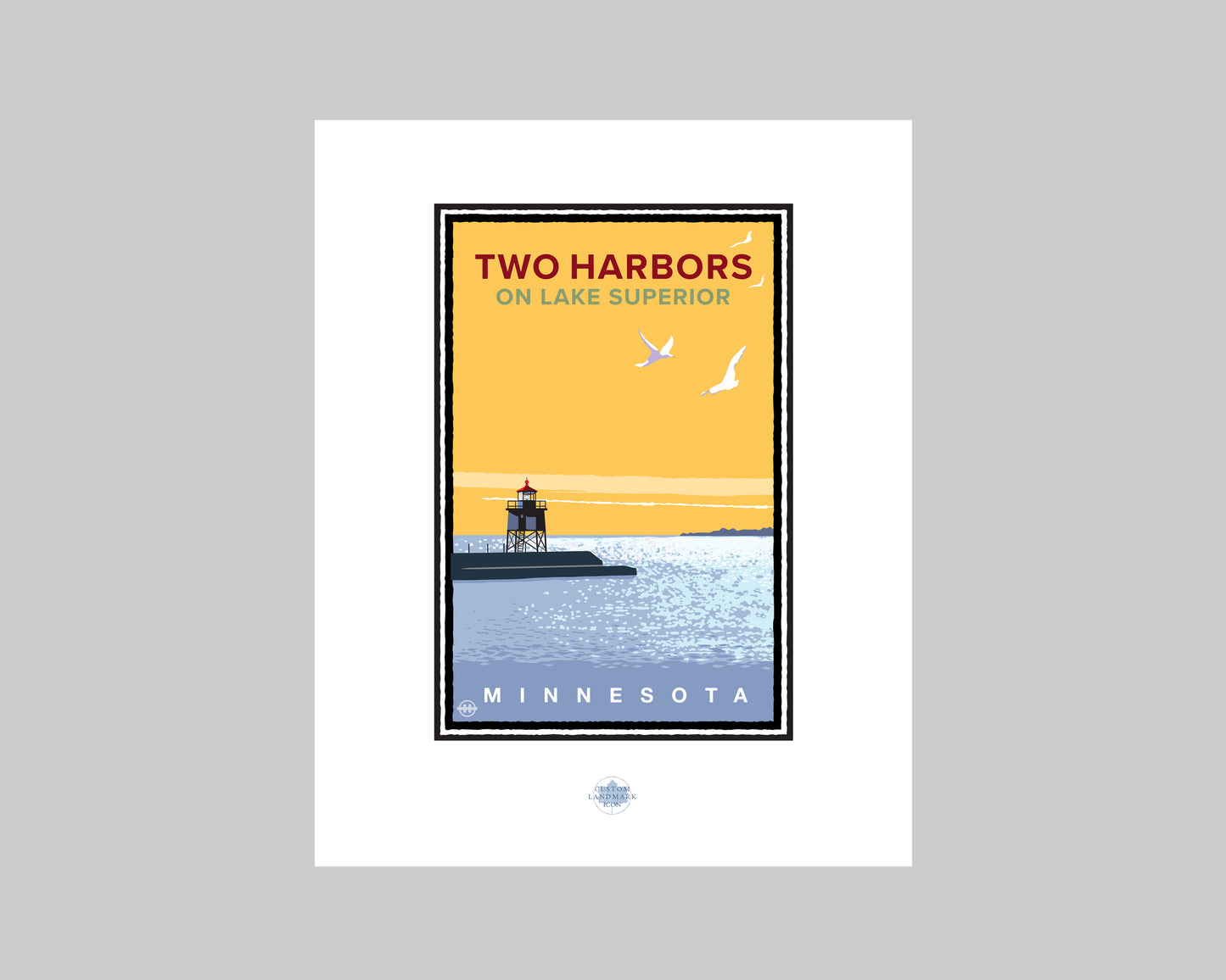 TWO HARBORS LIGHTHOUSE SCENERY || MINNESOTA LANDMARK ART PRINT