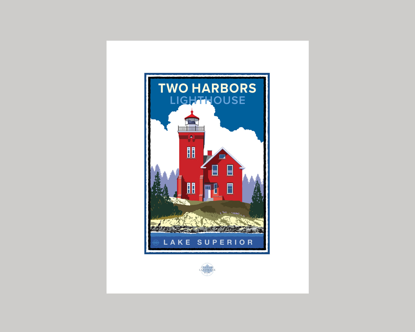 TWO HARBORS LIGHTHOUSE || MINNESOTA LANDMARK ART PRINT