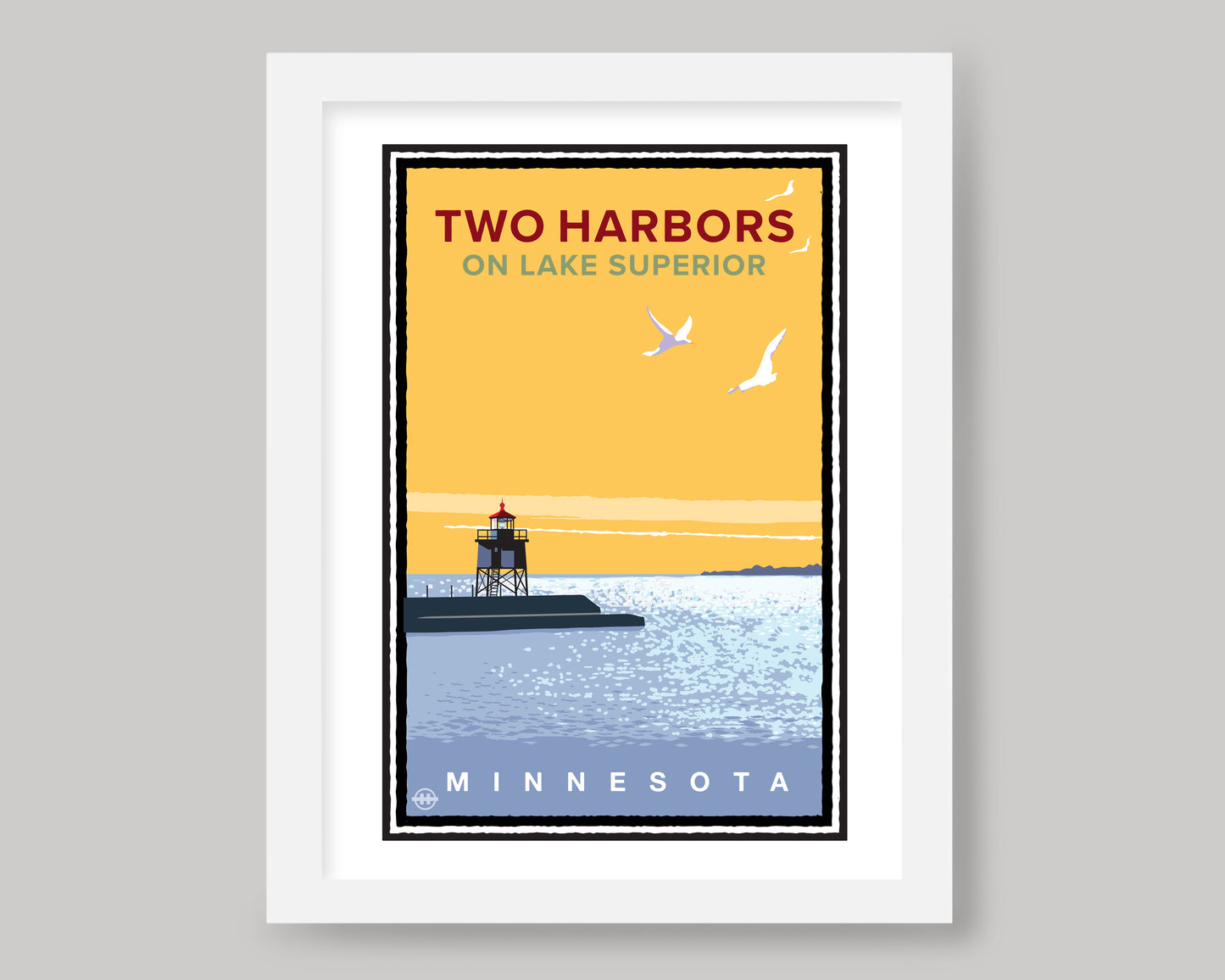 TWO HARBORS LIGHTHOUSE SCENERY || MINNESOTA LANDMARK ART PRINT