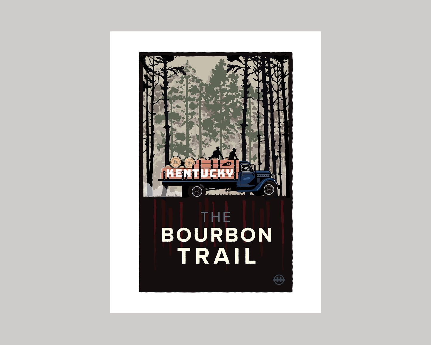 THE BOURBON TRAIL DELIVERY TRUCK || KENTUCKY LANDMARK ART PRINT