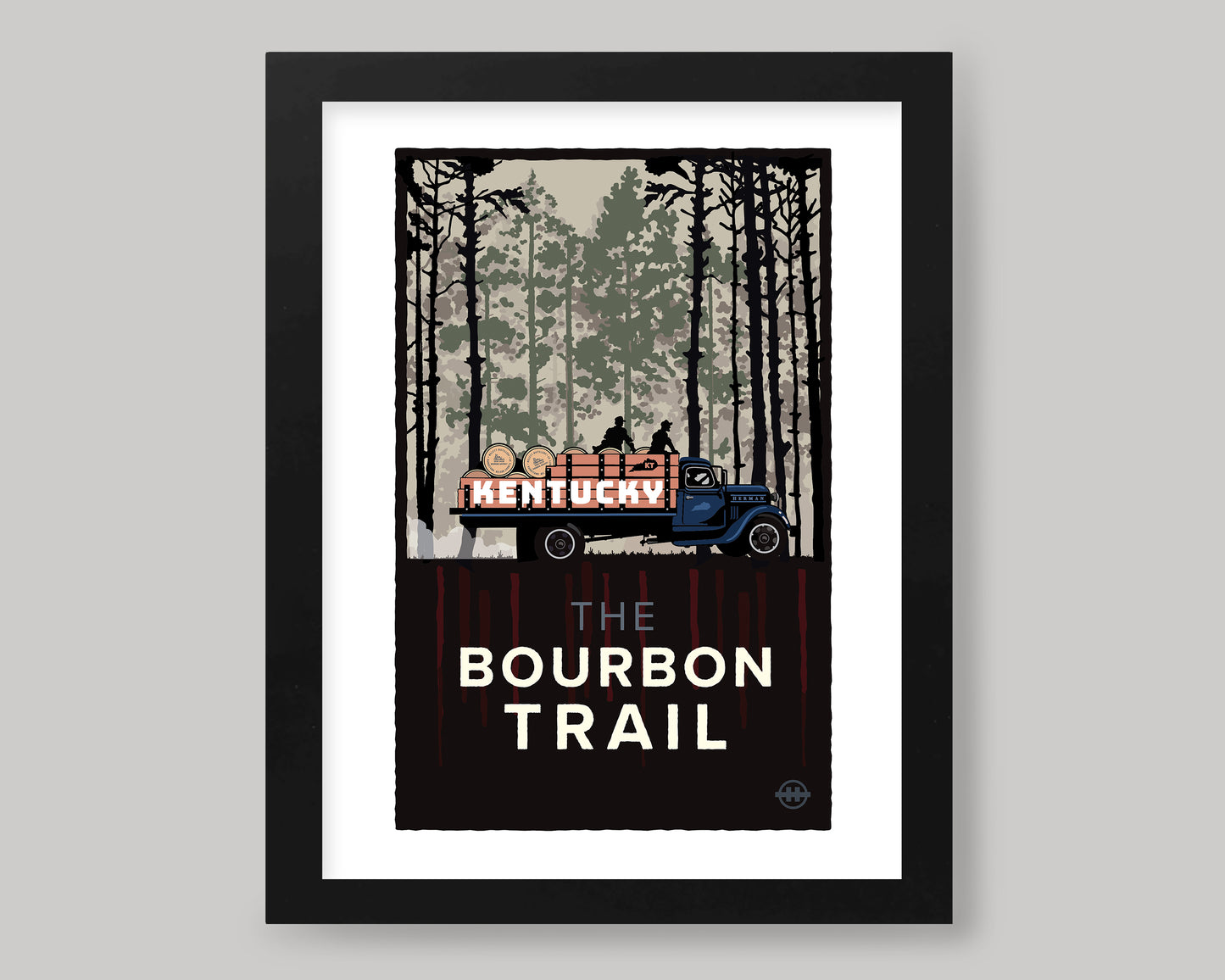 THE BOURBON TRAIL DELIVERY TRUCK || KENTUCKY LANDMARK ART PRINT