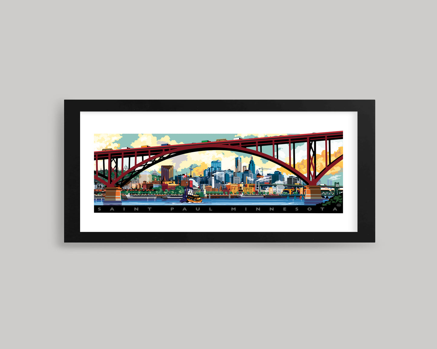 ST. PAUL BRIDGE SKYLINE LANDSCAPE || MINNESOTA LANDMARK ART PRINT