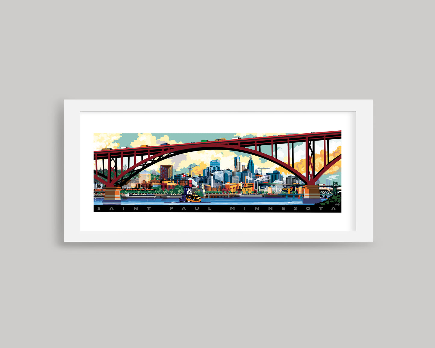 ST. PAUL BRIDGE SKYLINE LANDSCAPE || MINNESOTA LANDMARK ART PRINT