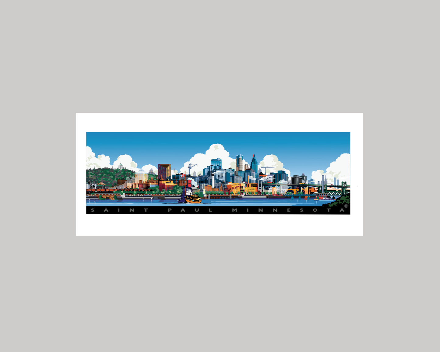 ST. PAUL CITY SKYLINE LANDSCAPE || MINNESOTA LANDMARK ART PRINT