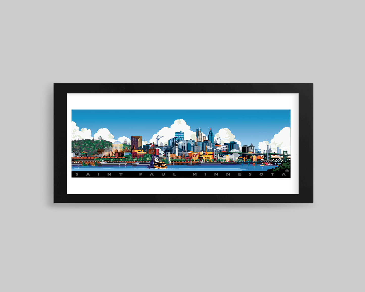ST. PAUL CITY SKYLINE LANDSCAPE || MINNESOTA LANDMARK ART PRINT