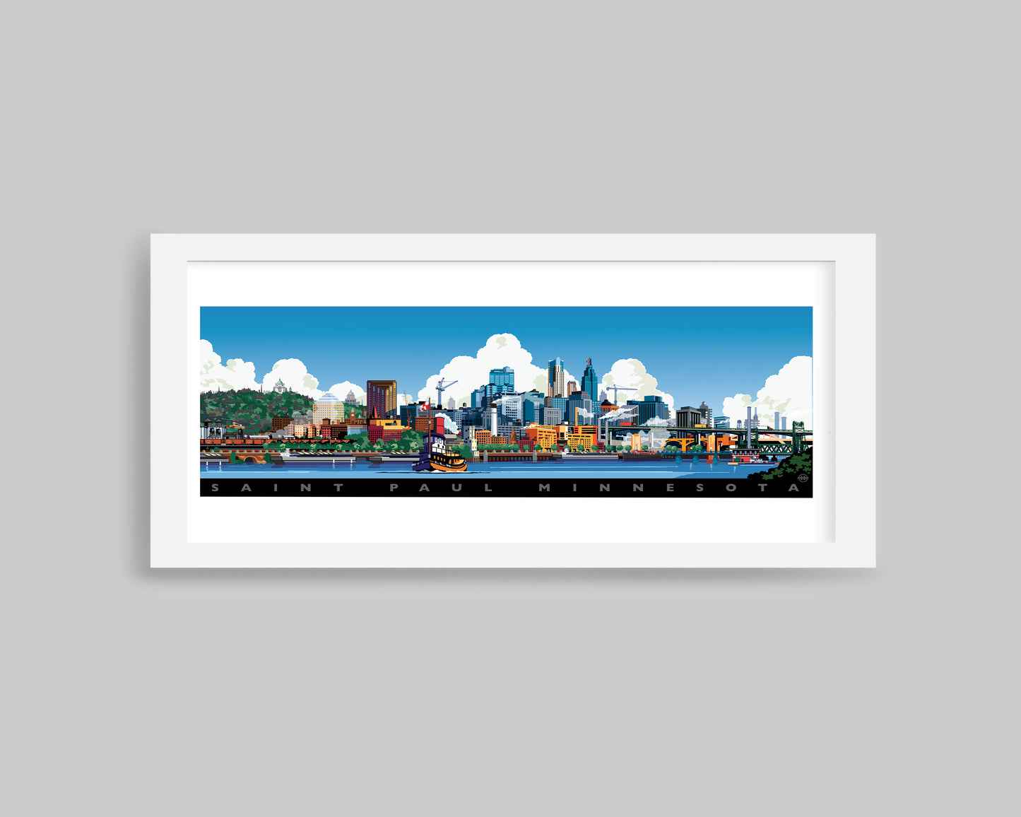 ST. PAUL CITY SKYLINE LANDSCAPE || MINNESOTA LANDMARK ART PRINT