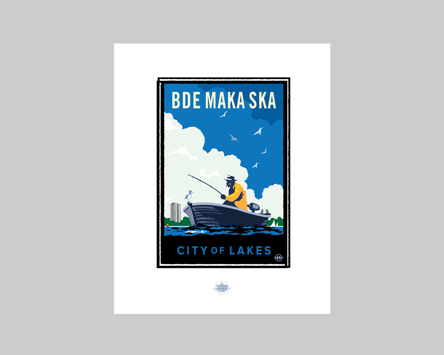 BDE MAKA SKA FISHING || MINNESOTA LANDMARK ART PRINT