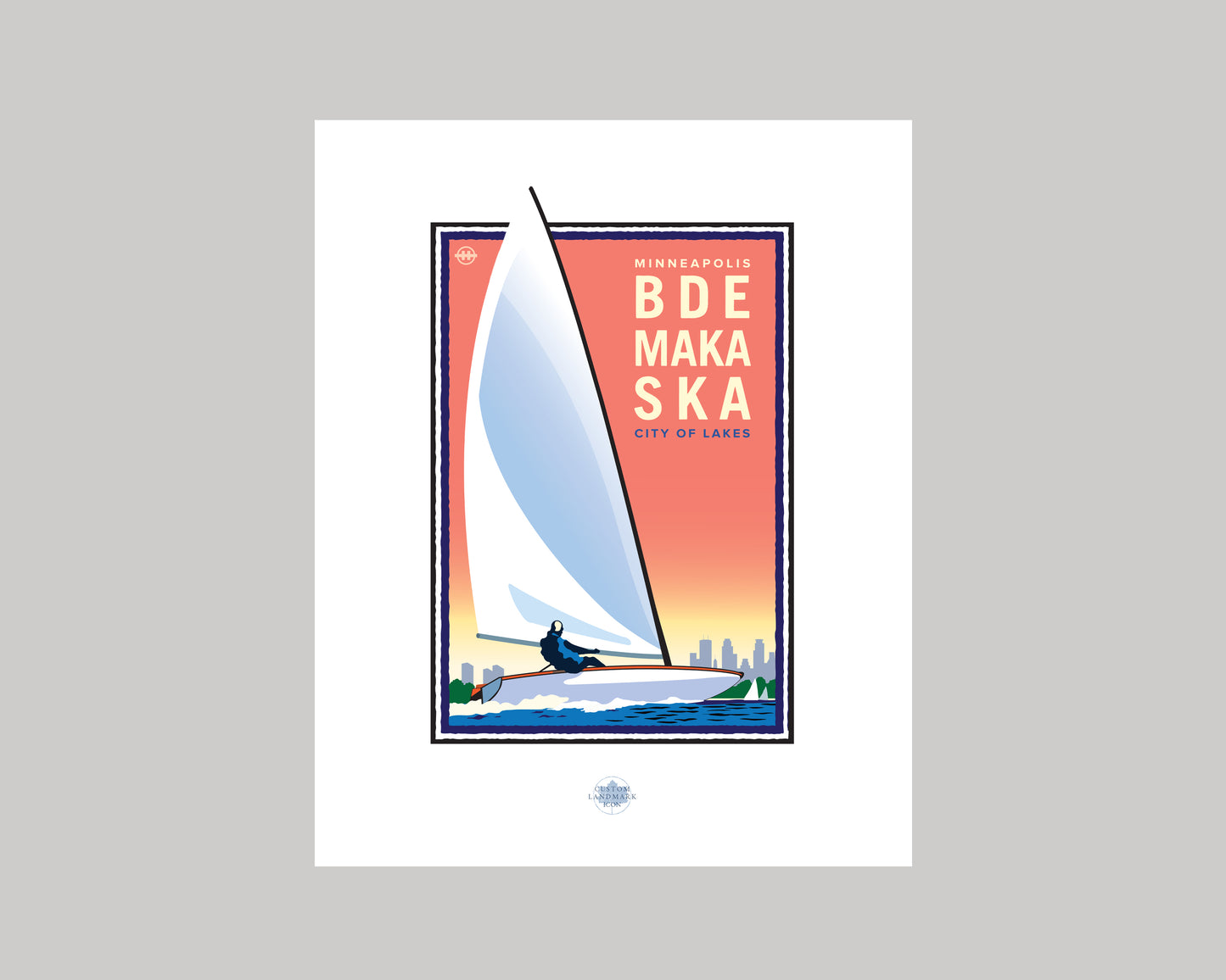 BDE MAKA SKA SUNSET SAILING || MINNESOTA LANDMARK ART PRINT