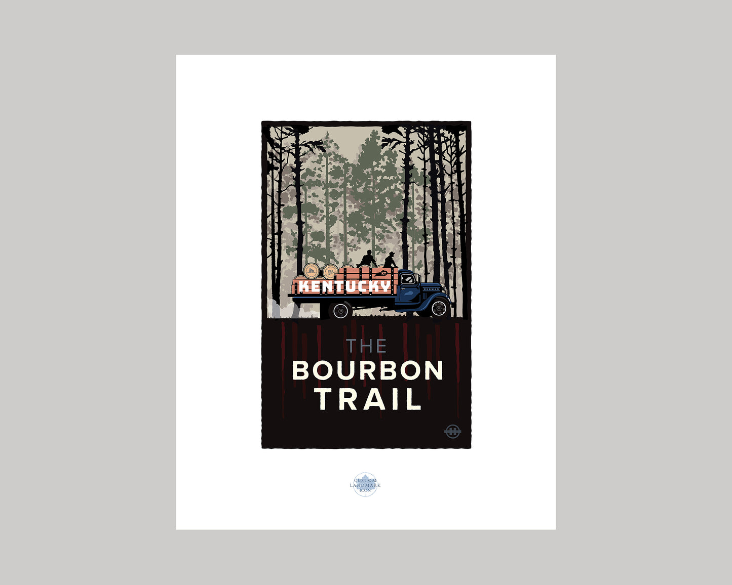 THE BOURBON TRAIL DELIVERY TRUCK || KENTUCKY LANDMARK ART PRINT