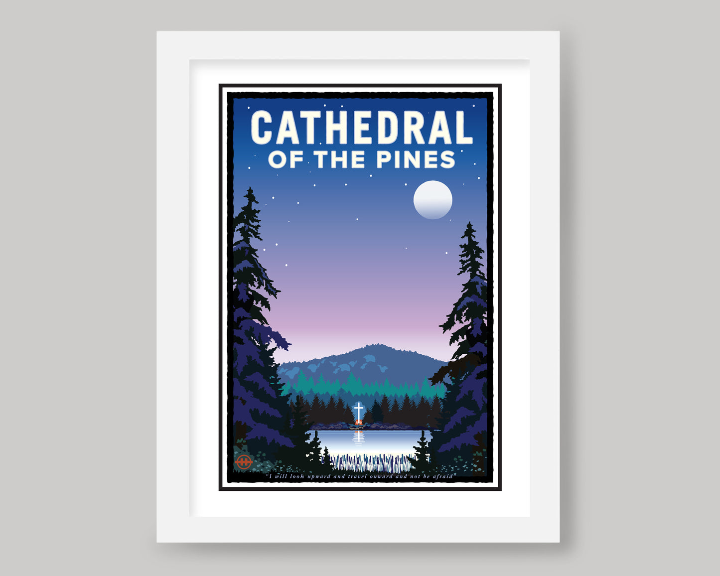 CATHEDRAL OF THE PINES NIGHT || MINNESOTA LANDMARK ART PRINT