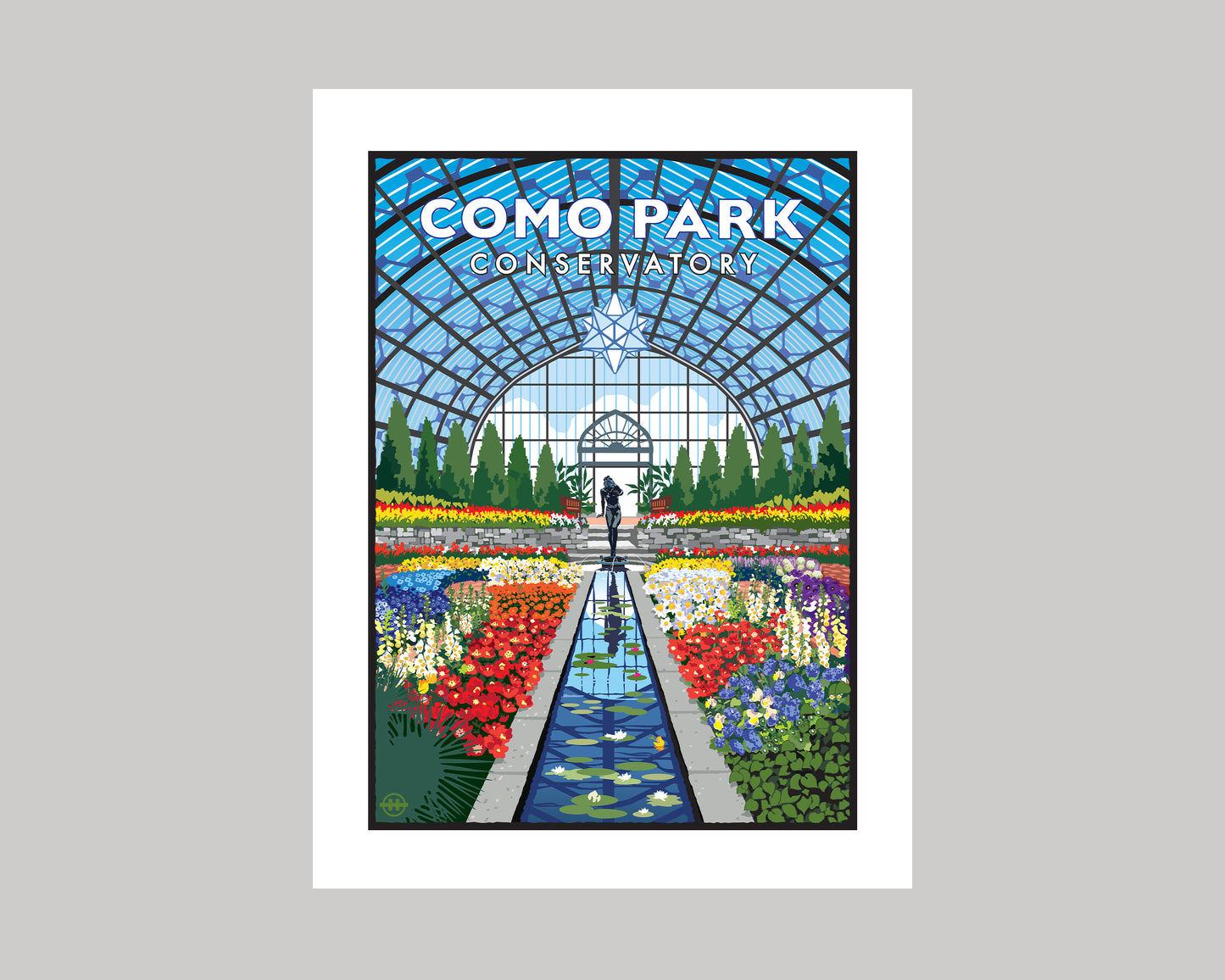 COMO PARK OBSERVATORY FLOWER GARDEN || MINNESOTA LANDMARK ART PRINT