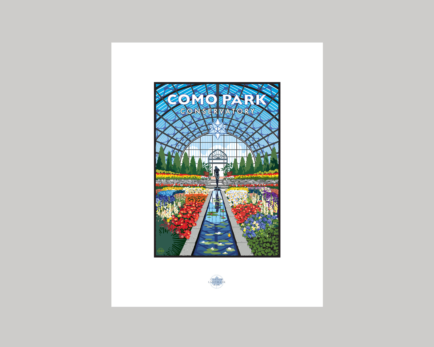 COMO PARK OBSERVATORY FLOWER GARDEN || MINNESOTA LANDMARK ART PRINT