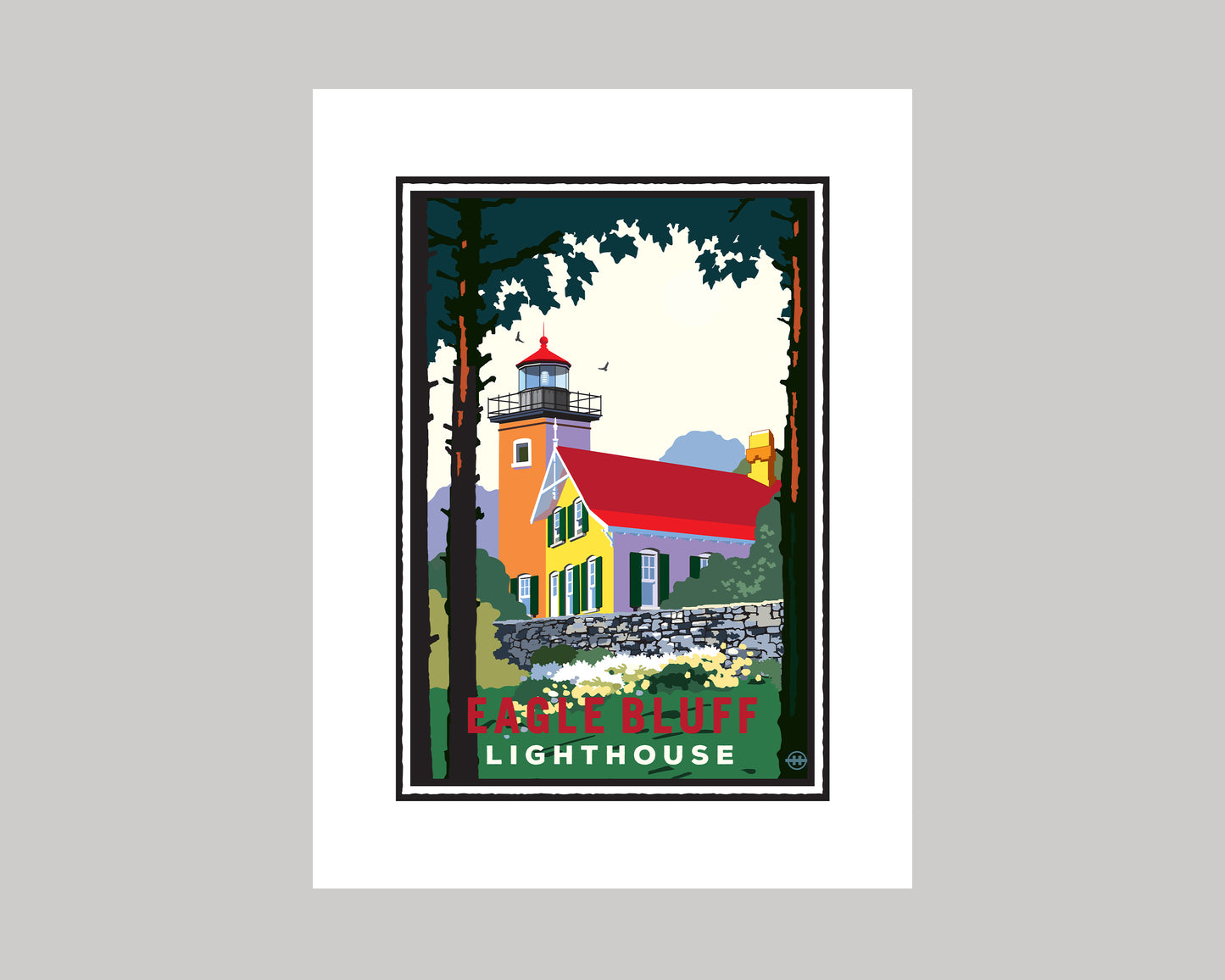 EAGLE BLUFF LIGHTHOUSE- PENINSULA STATE PARK || WISCONSIN LANDMARK ART PRINT