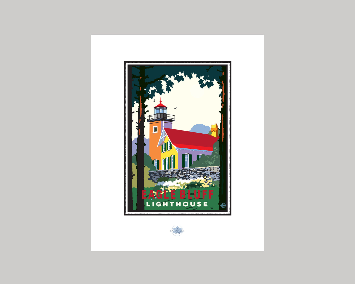 EAGLE BLUFF LIGHTHOUSE- PENINSULA STATE PARK || WISCONSIN LANDMARK ART PRINT