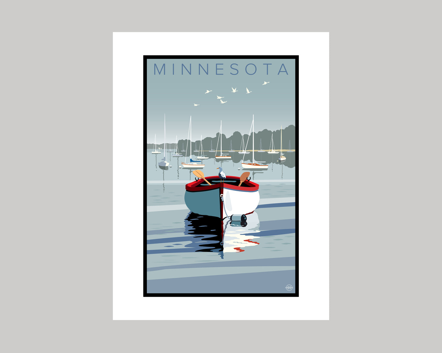 UP NORTH SUMMER SERIES- MN ROW BOAT || MINNESOTA LANDMARK ART PRINT