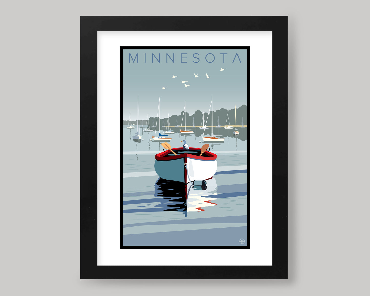 UP NORTH SUMMER SERIES- MN ROW BOAT || MINNESOTA LANDMARK ART PRINT