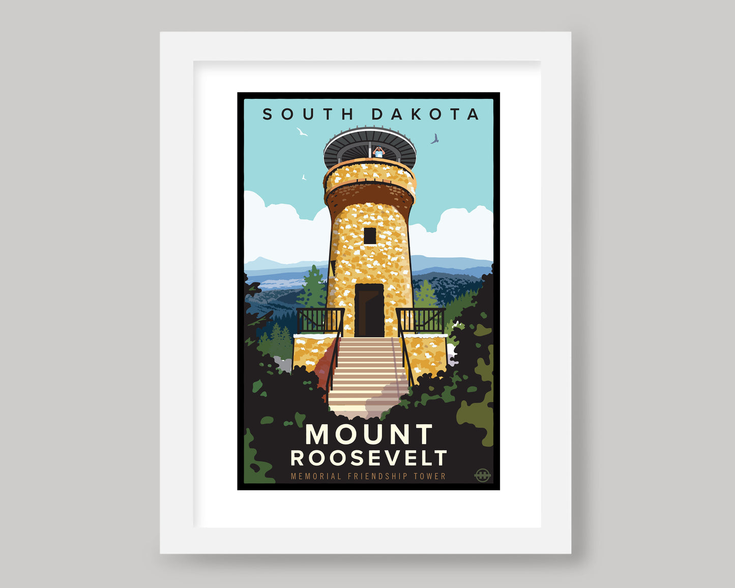 MOUNT ROOSEVELT MEMORIAL/FRIENDSHIP TOWER || SOUTH DAKOTA LANDMARK ART PRINT