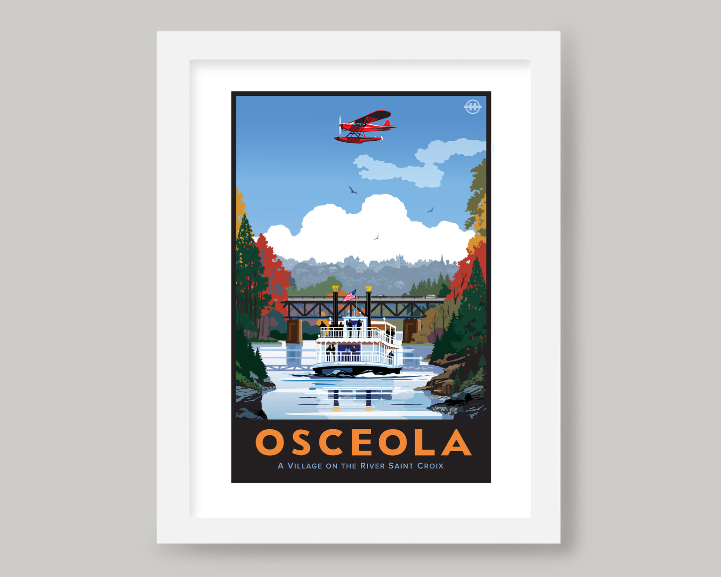OSCEOLA ON THE ST CROIX RIVER WS || WISCONSIN LANDMARK ART PRINT