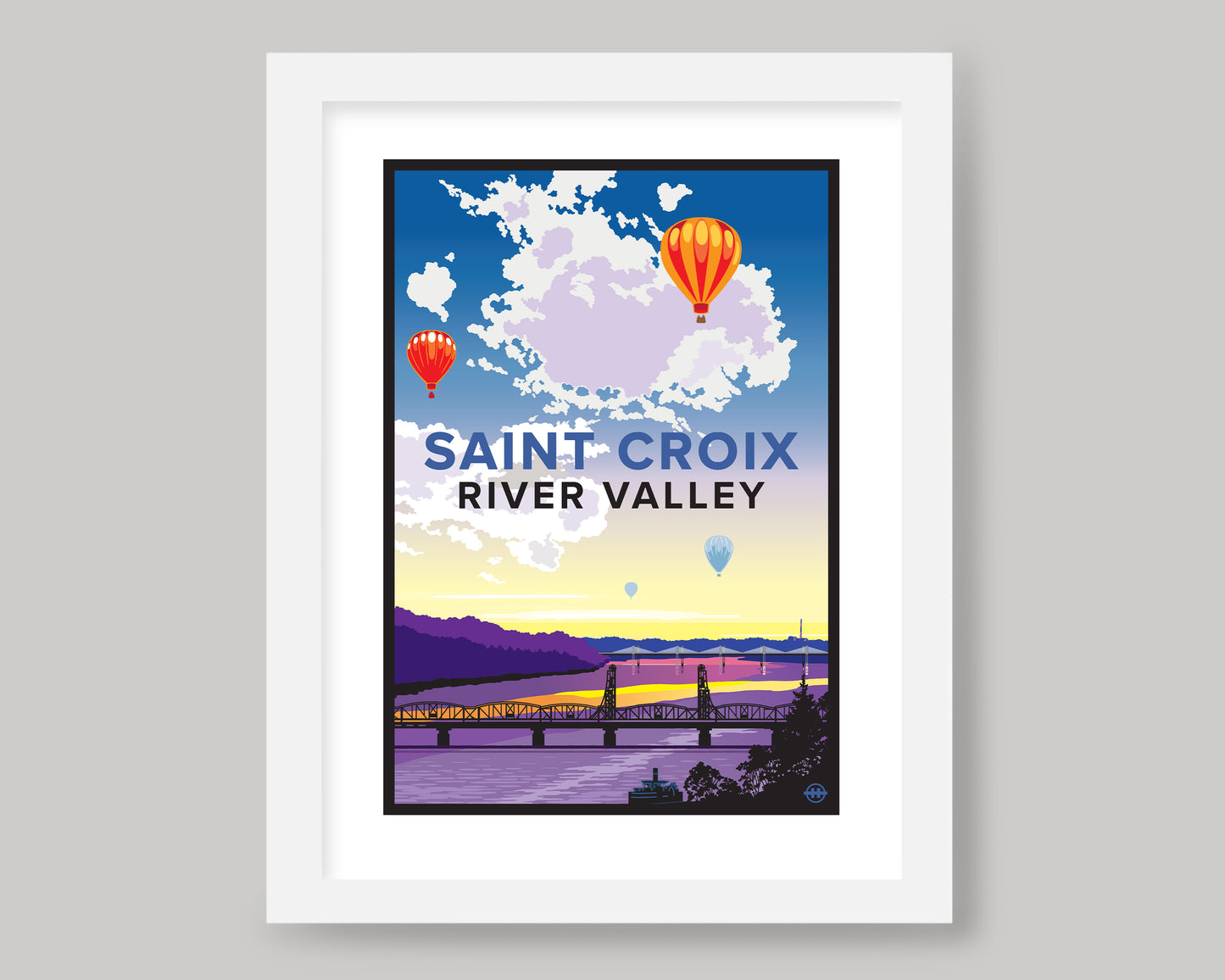 ST. CROIX RIVER VALLEY HOT AIR BALLOONS WS || MINNESOTA LANDMARK ART PRINT