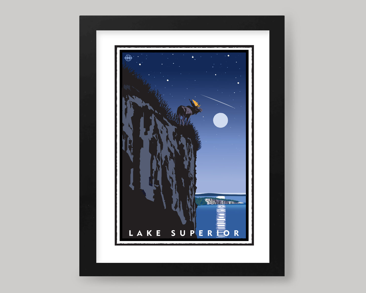 LAKE SUPERIOR STARRY NIGHT AT THE SHORE || MINNESOTA LANDMARK ART PRINT