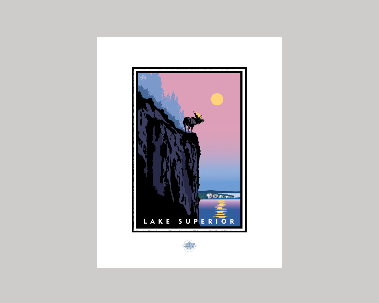 LAKE SUPERIOR TWILIGHT AT THE SHORE || MINNESOTA LANDMARK ART PRINT