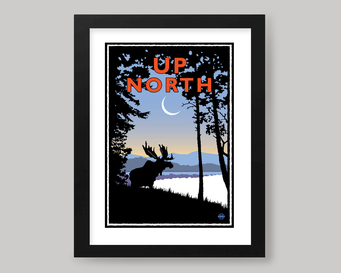 UP NORTH SUMMER SERIES- MOONRISE MOOSE || LANDMARK ART PRINT