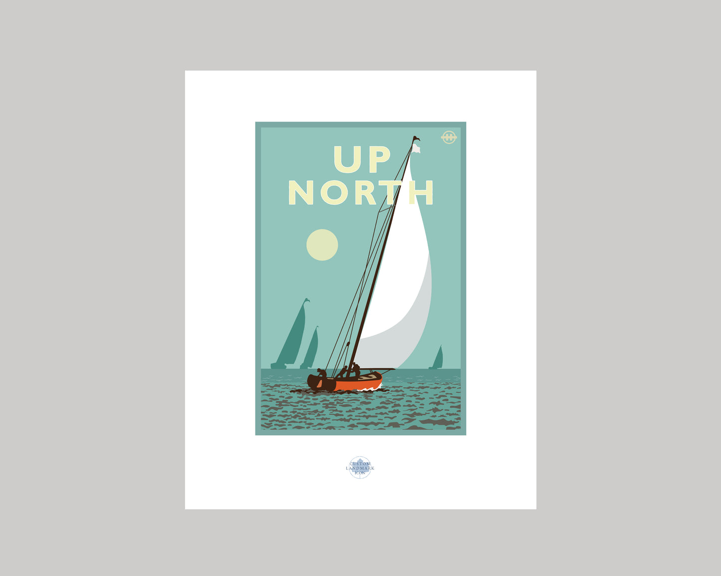 UP NORTH SUMMER SERIES- TEAL SKY SAILING || LANDMARK ART PRINT