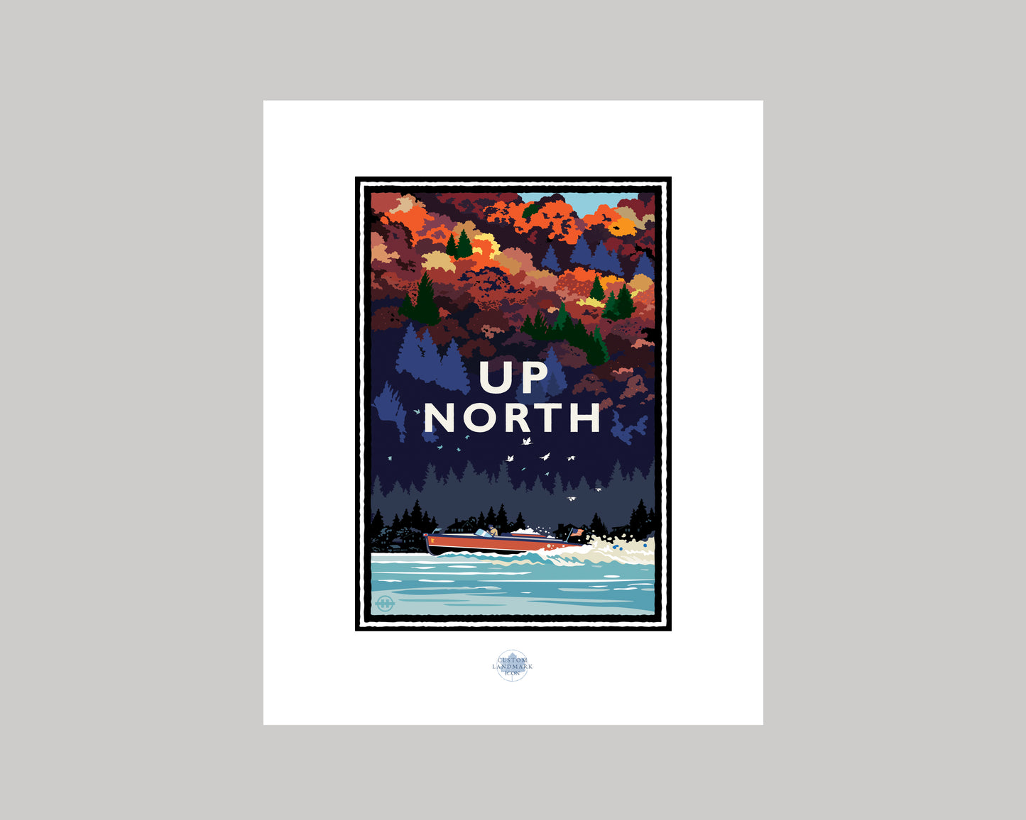 UP NORTH SUMMER SERIES- FALL BOAT RIDE || LANDMARK ART PRINT