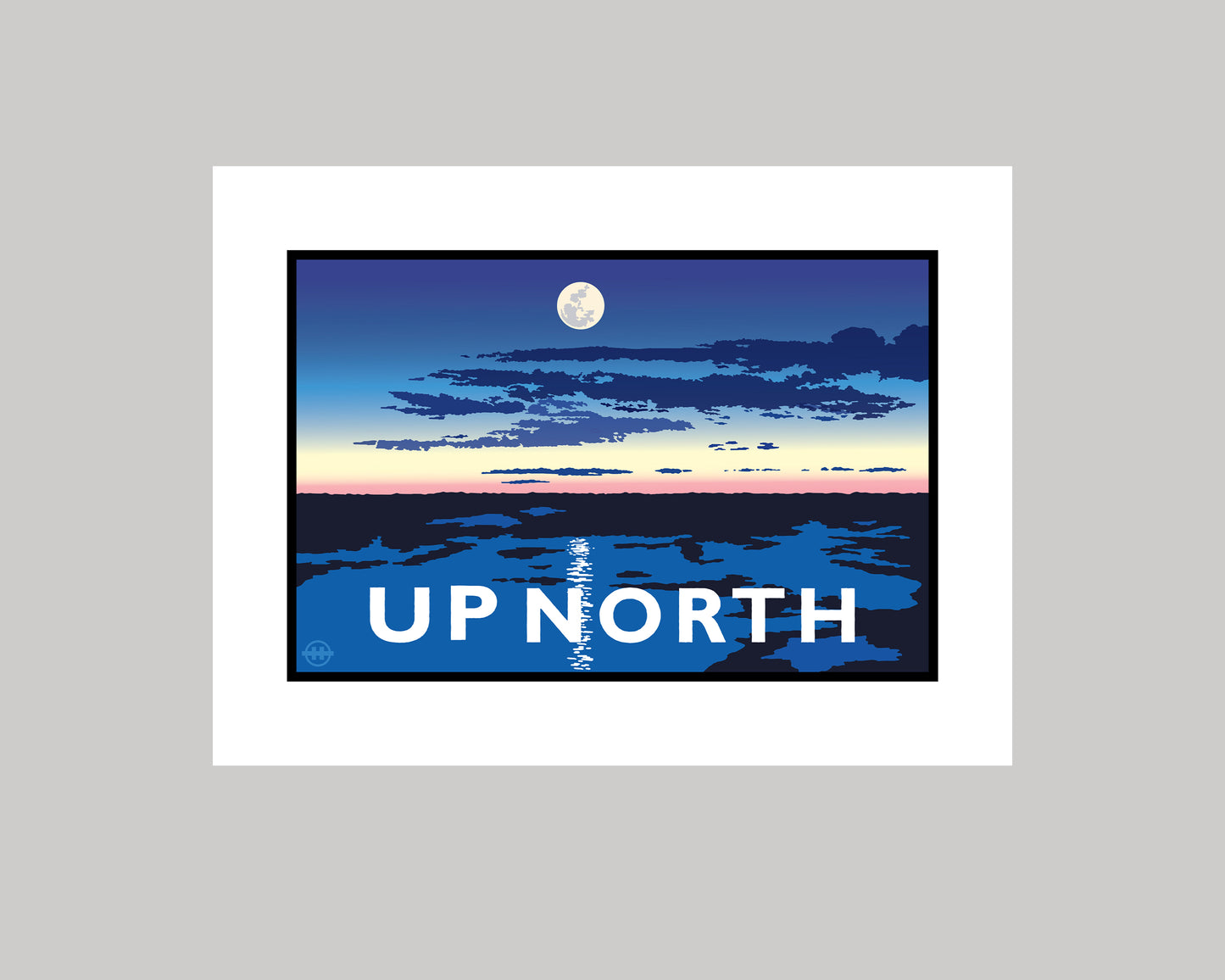 UP NORTH SUMMER SERIES- MOONLIGHT AERIAL VIEW || LANDMARK ART PRINT