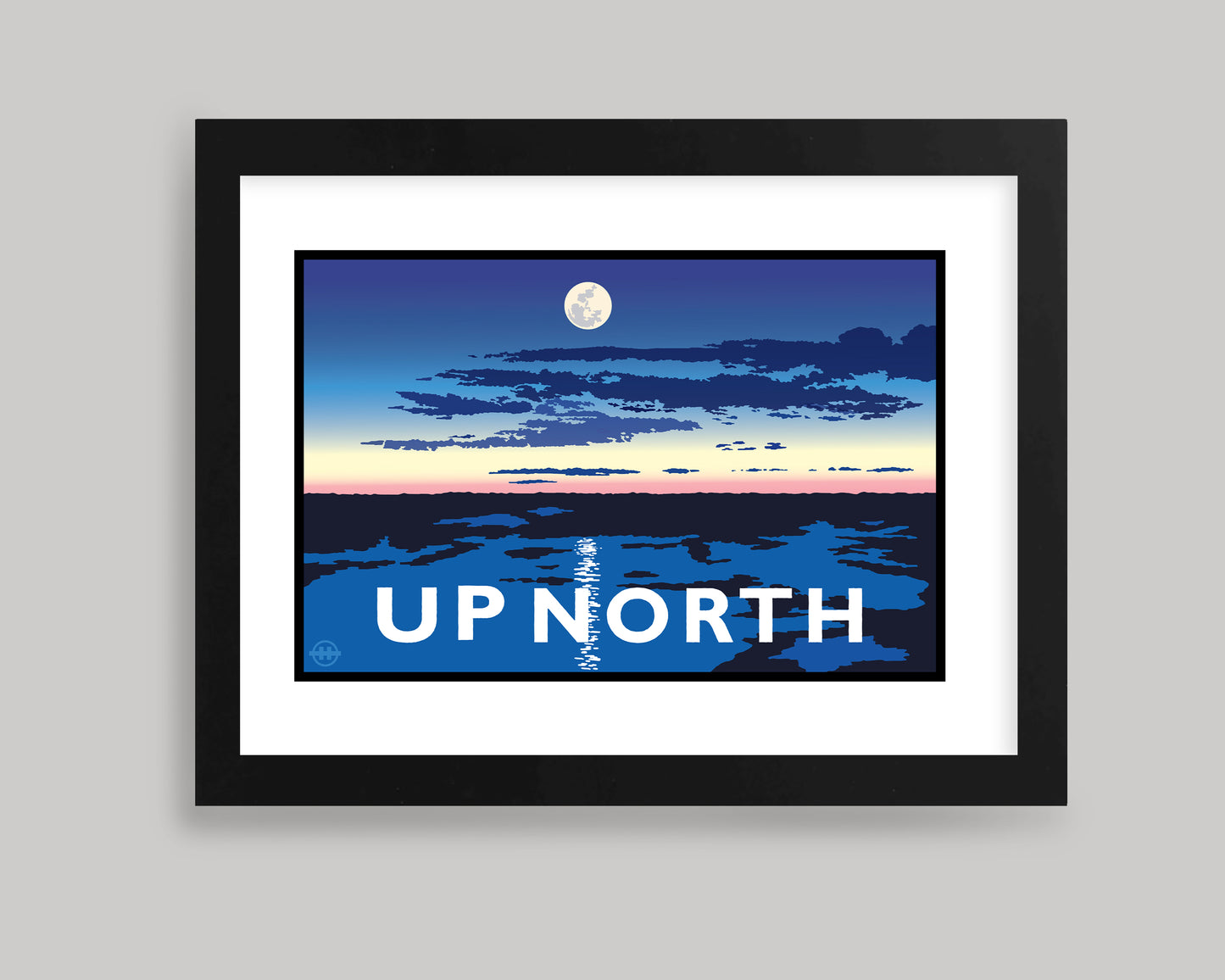 UP NORTH SUMMER SERIES- MOONLIGHT AERIAL VIEW || LANDMARK ART PRINT