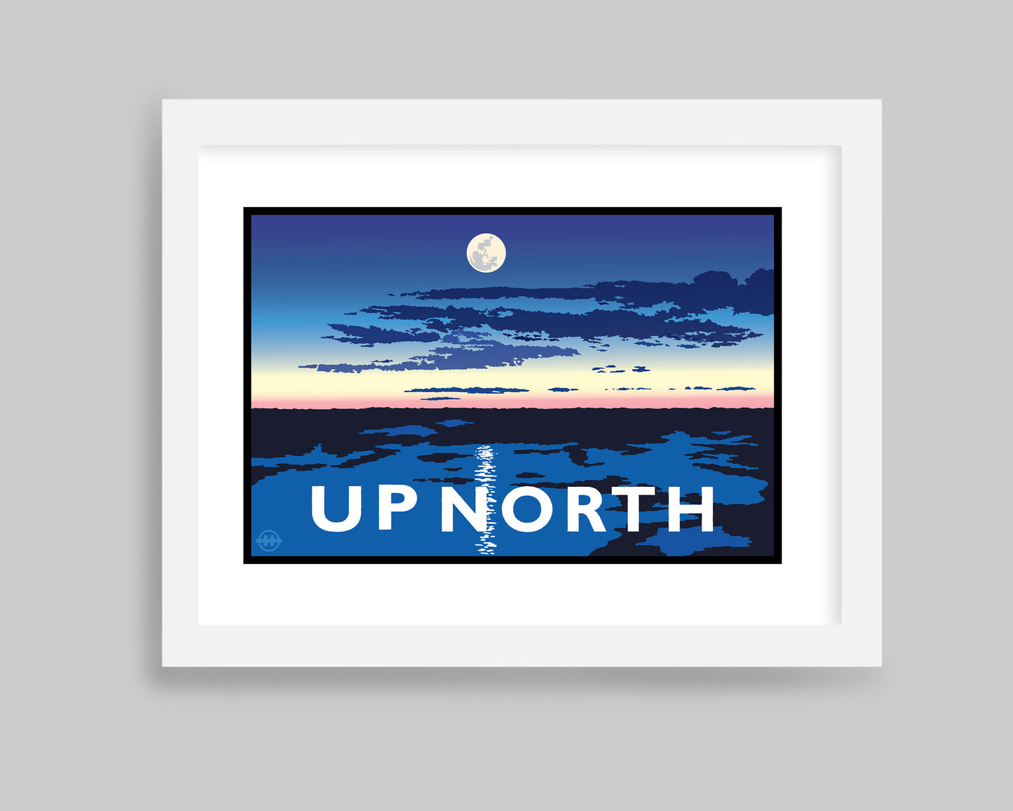 UP NORTH SUMMER SERIES- MOONLIGHT AERIAL VIEW || LANDMARK ART PRINT