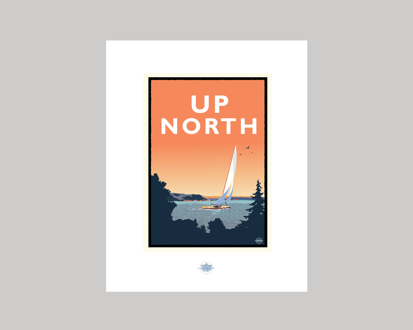 UP NORTH SUMMER SERIES- SUNSET SAIL || LANDMARK ART PRINT
