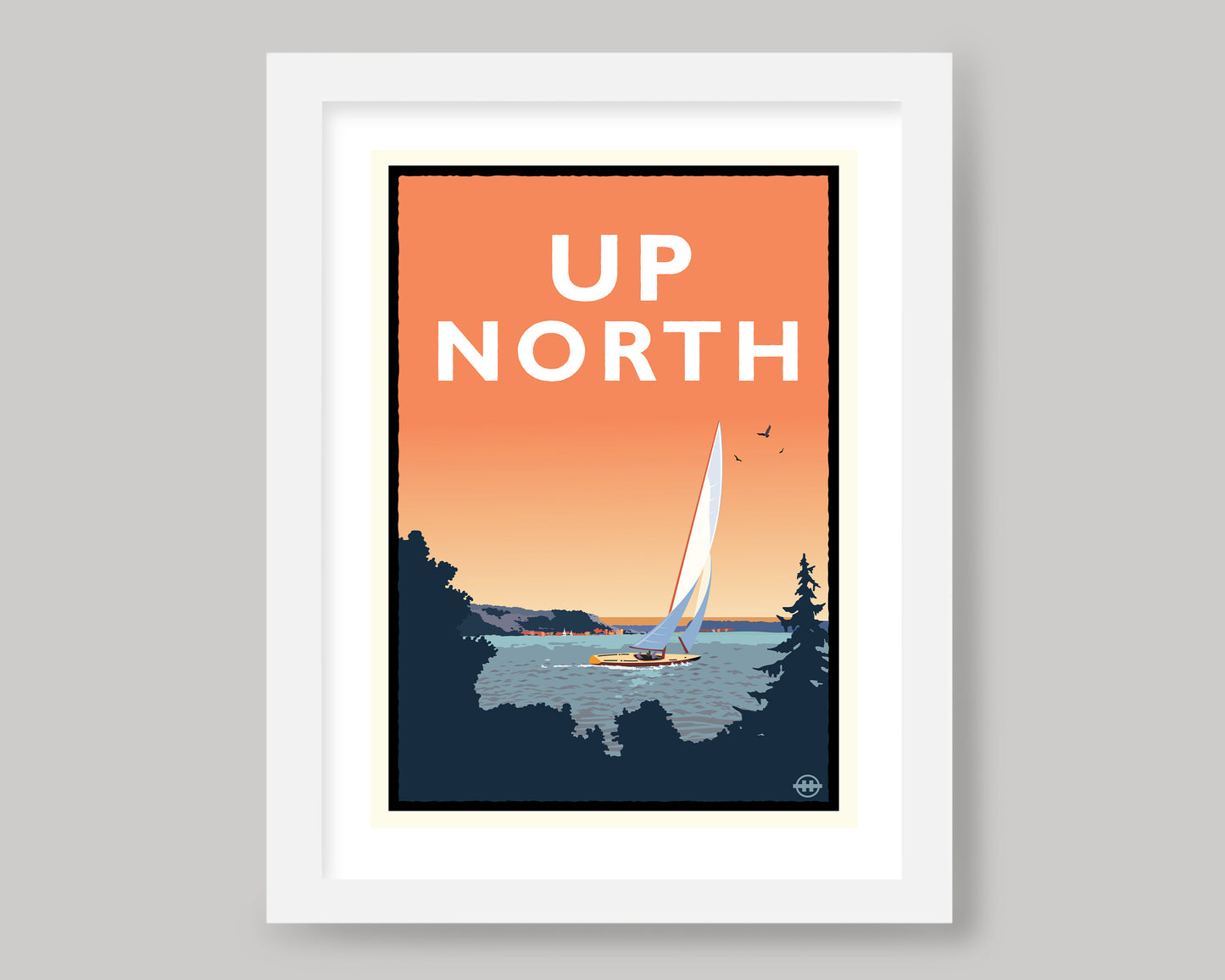 UP NORTH SUMMER SERIES- SUNSET SAIL || LANDMARK ART PRINT