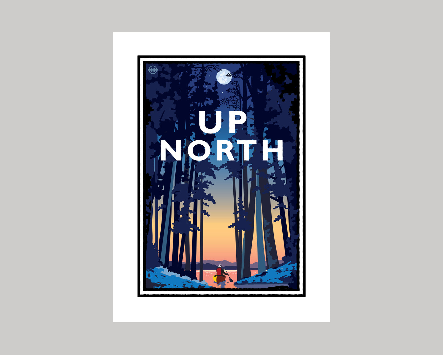 UP NORTH SUMMER SERIES- SUNSET CANOE || LANDMARK ART PRINT