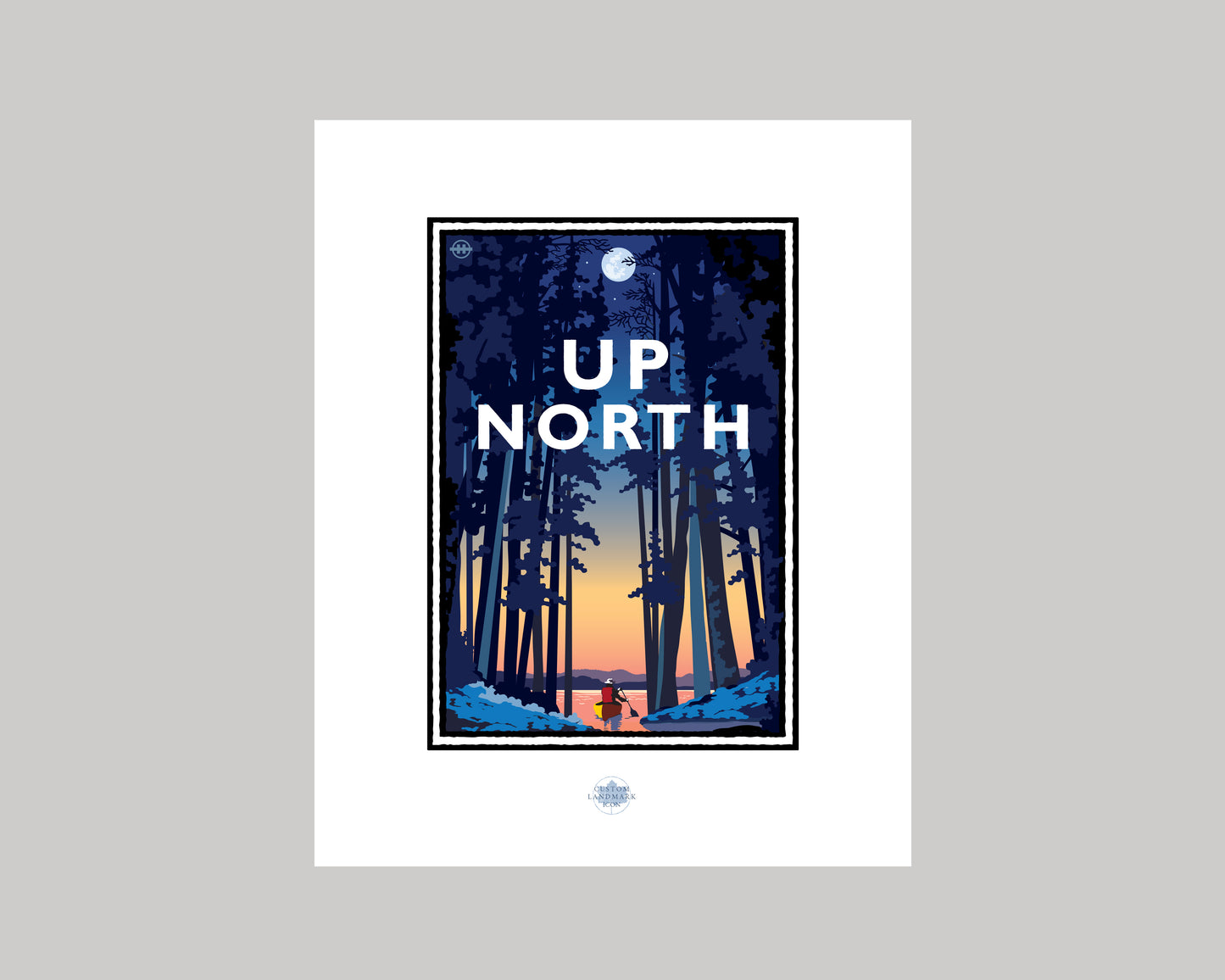 UP NORTH SUMMER SERIES- SUNSET CANOE || LANDMARK ART PRINT