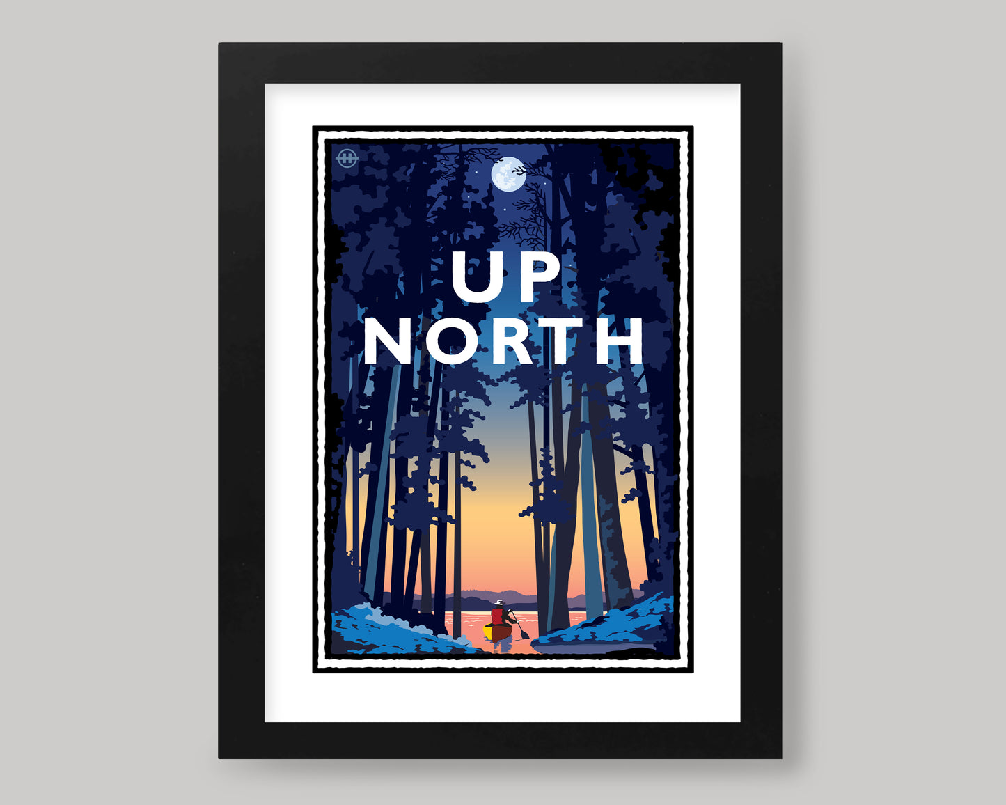 UP NORTH SUMMER SERIES- SUNSET CANOE || LANDMARK ART PRINT