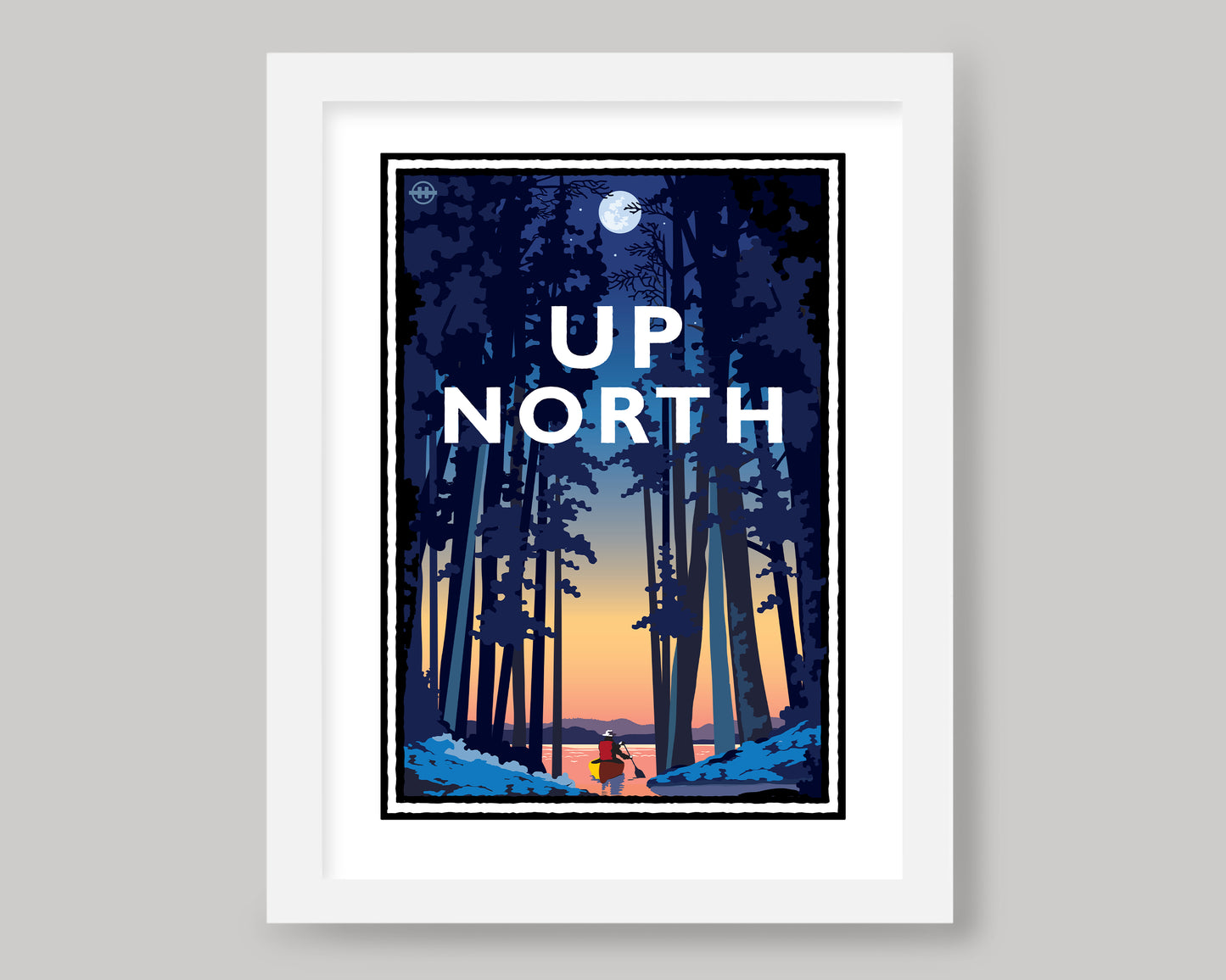 UP NORTH SUMMER SERIES- SUNSET CANOE || LANDMARK ART PRINT