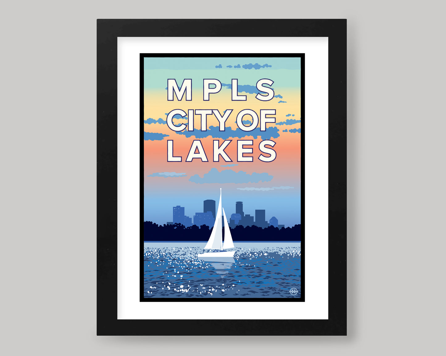 MINNEAPOLIS CITY OF LAKES SAIL || MINNESOTA LANDMARK ART PRINT
