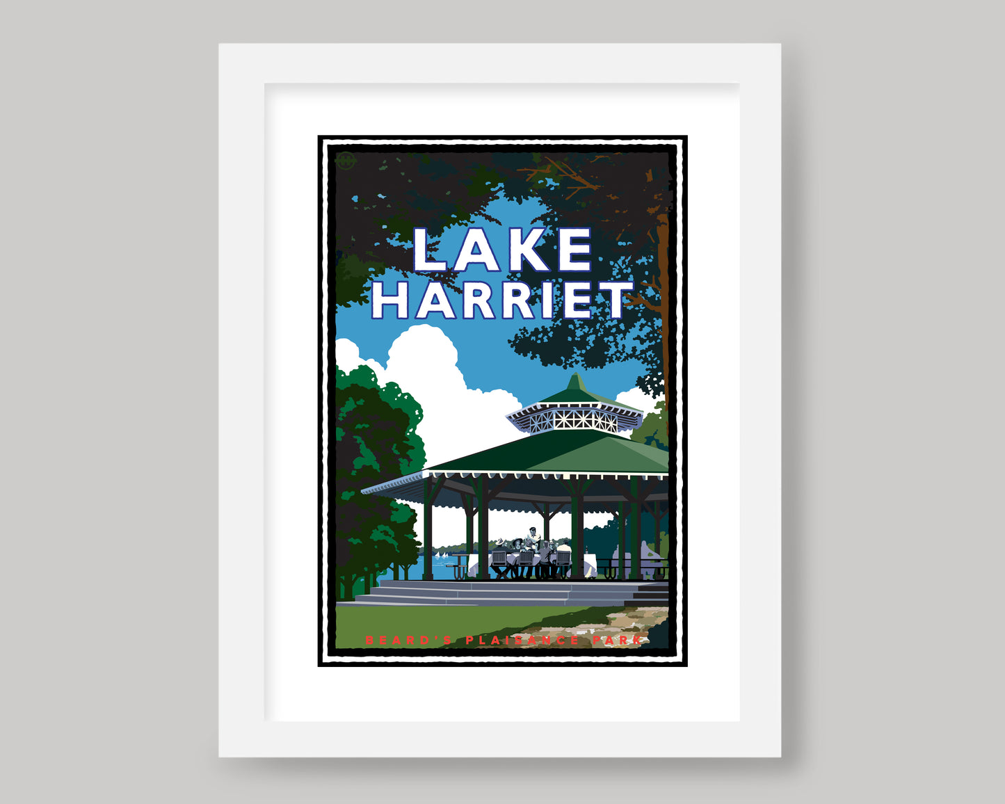 LAKE HARRIET BEARDS PLAISANCE || MINNESOTA LANDMARK ART PRINT