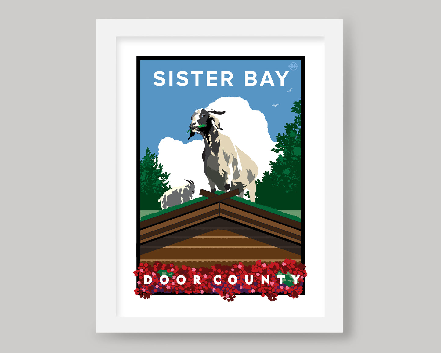 THE FAMOUS GOATS OF SISTER BAY || WISCONSIN LANDMARK ART PRINT