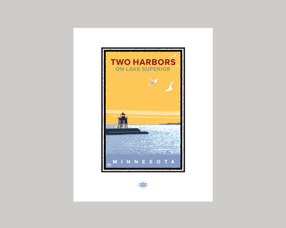 TWO HARBORS LIGHTHOUSE SCENERY || MINNESOTA LANDMARK ART PRINT