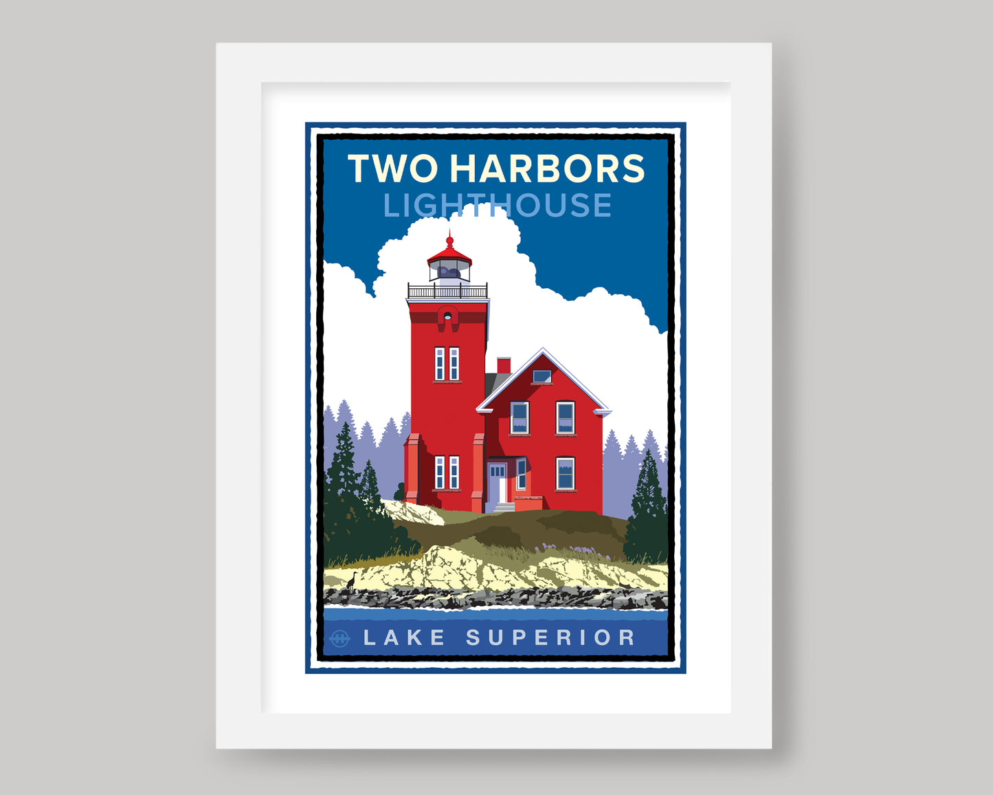 TWO HARBORS LIGHTHOUSE || MINNESOTA LANDMARK ART PRINT
