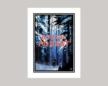 HIKE IN THE BOREAL FOREST- WINTER || MINNESOTA LANDMARK ART PRINT