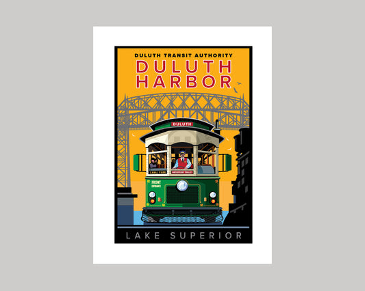 DULUTH HARBOR TROLLEY || MINNESOTA LANDMARK ART PRINT