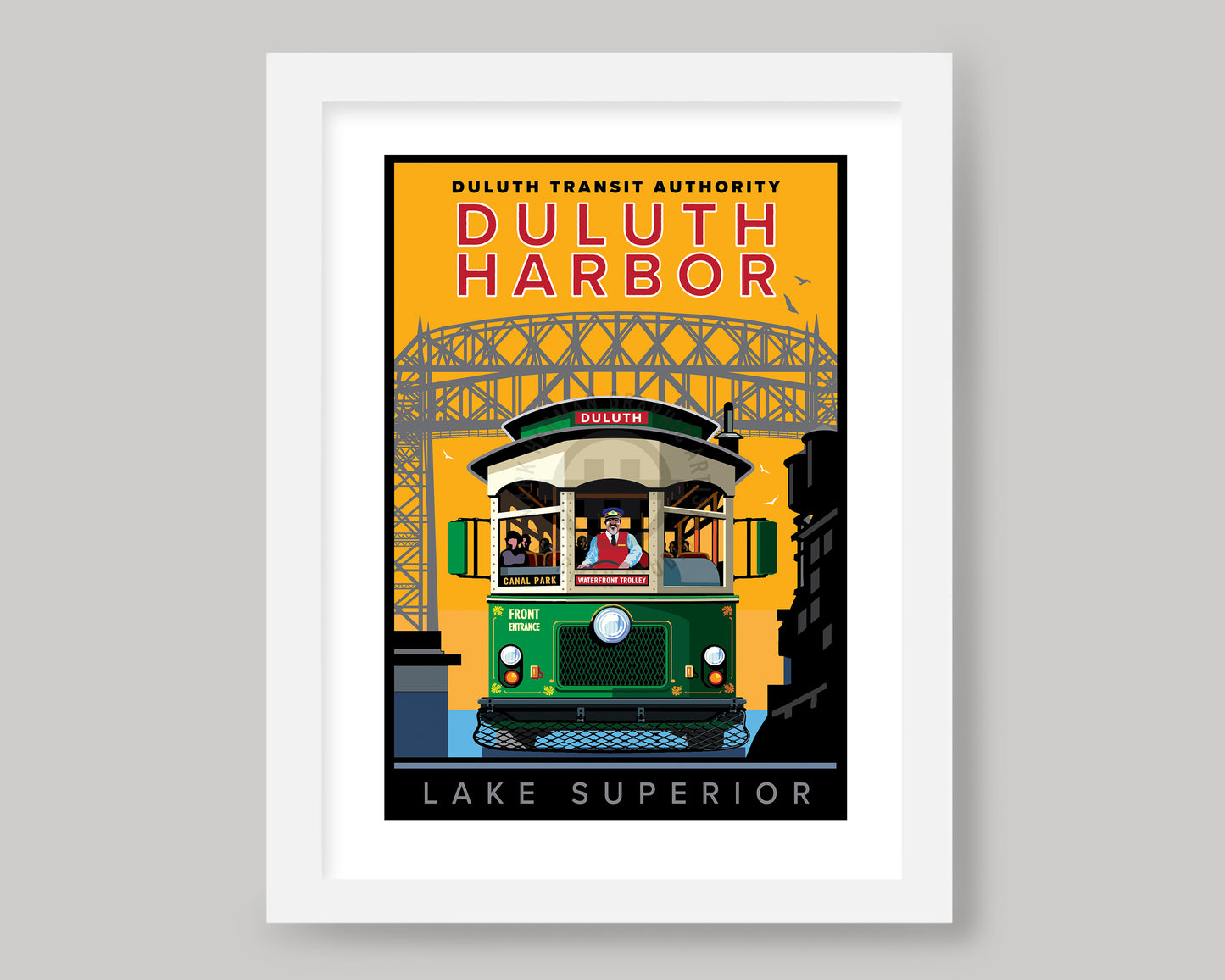 DULUTH HARBOR TROLLEY || MINNESOTA LANDMARK ART PRINT