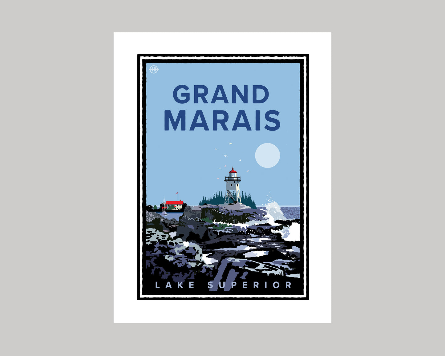 GRAND MARAIS ARTISTS POINT IN BLUE || MINNESOTA LANDMARK ART PRINT