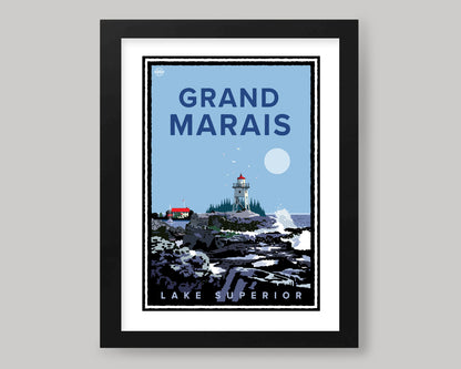 GRAND MARAIS ARTISTS POINT IN BLUE || MINNESOTA LANDMARK ART PRINT