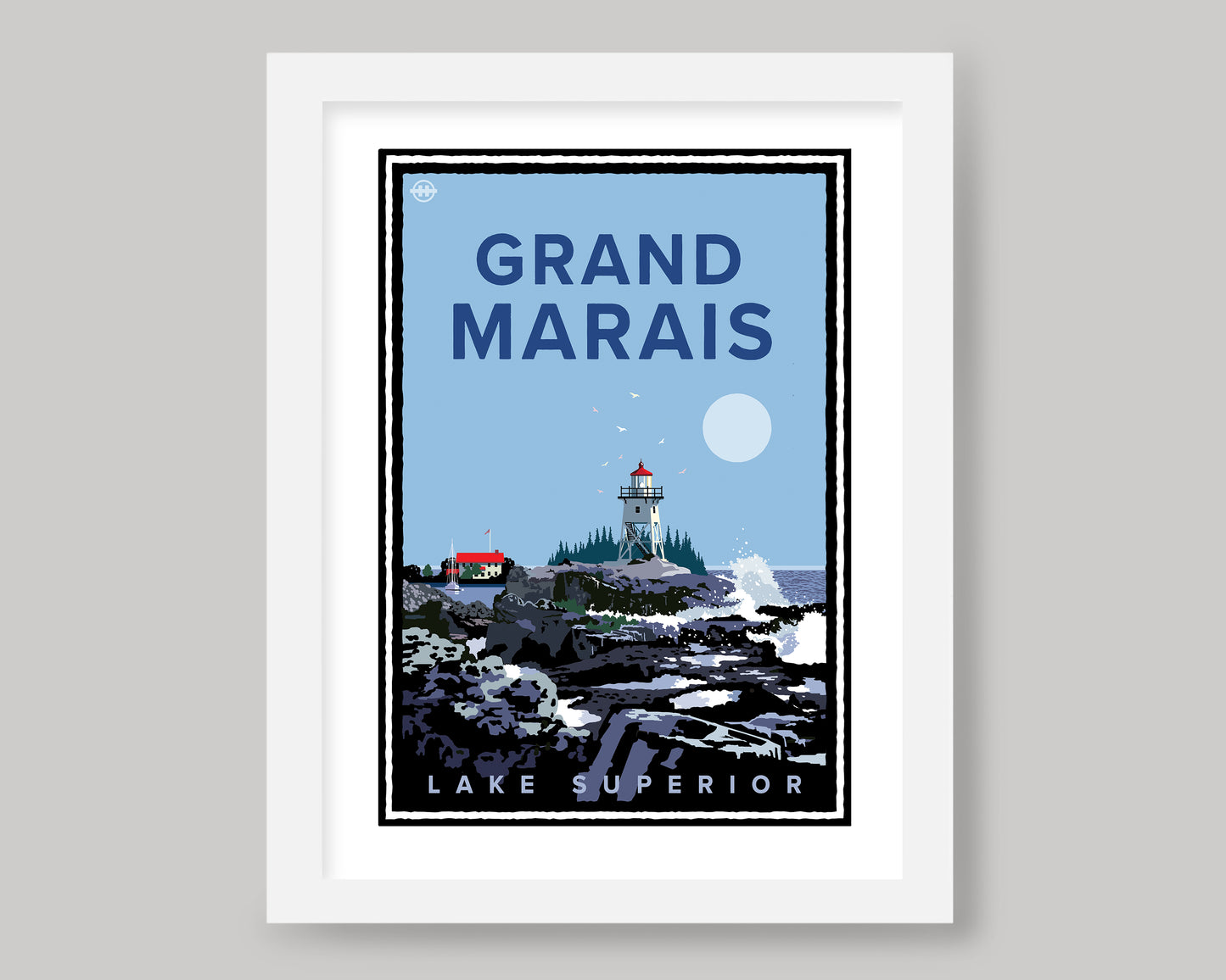 GRAND MARAIS ARTISTS POINT IN BLUE || MINNESOTA LANDMARK ART PRINT