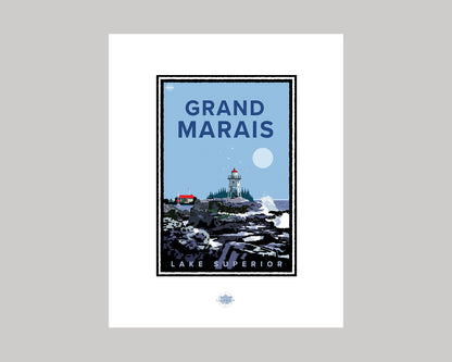 GRAND MARAIS ARTISTS POINT IN BLUE || MINNESOTA LANDMARK ART PRINT