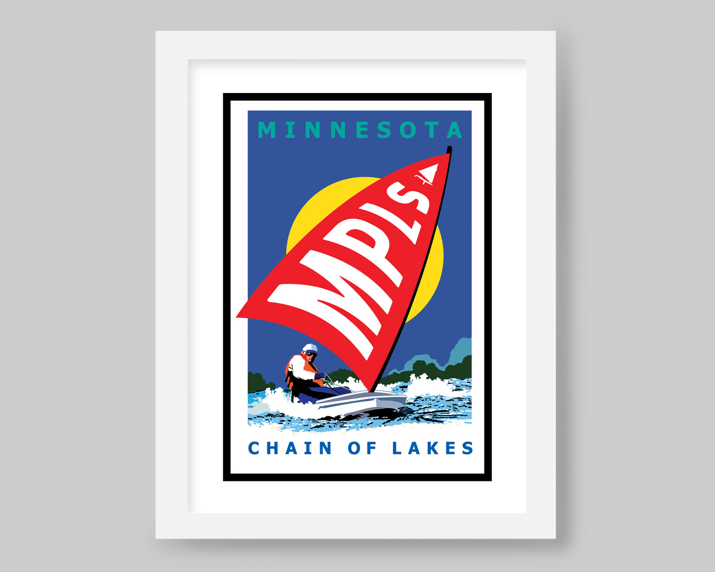 MINNEAPOLIS CHAIN OF LAKES SAILING || MINNESOTA LANDMARK ART PRINT